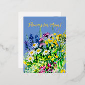 お母さん最高のの花！ 箔シーズンポストカード (正面/裏面)