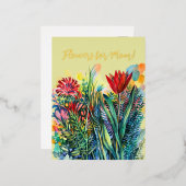 お母さん最高のの花！ 箔シーズンポストカード (正面/裏面)