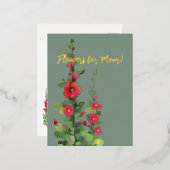 お母さん最高のの花！ 箔シーズンポストカード (正面/裏面)