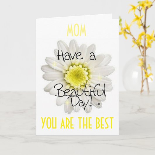 お母さん最高のの誕生日に最高のはお母さん カード (黄色い花)