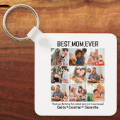 お母さん最高のの贈り物Ever Family Photo Collage キーホルダー (正面)