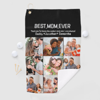 お母さん最高のの贈り物Ever Family Photo Collage ゴルフタオル