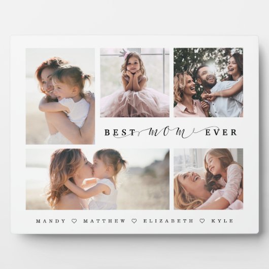お母さん最高のの贈り物Ever Family Photo Collage フォトプラーク (正面)