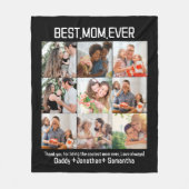 お母さん最高のの贈り物Ever Family Photo Collage フリースブランケット (正面)