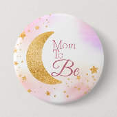 お母さん月明け女の子の赤ちゃんシャワー 缶バッジ (正面)