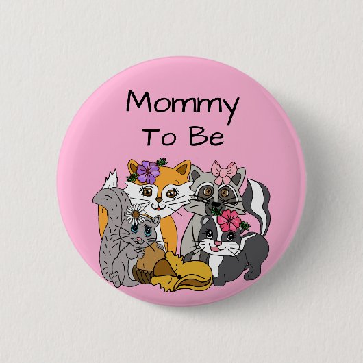 お母さん森林動物になる赤ちゃんシャワー部 缶バッジ (正面)