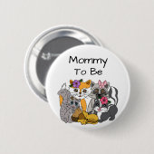 お母さん森林動物の赤ちゃんシャワー 缶バッジ (正面&裏面)