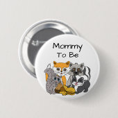 お母さん森林動物の赤ちゃんシャワー 缶バッジ (正面&裏面)