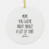 お母さん正しい母親の日パーソナライズされた セラミックオーナメント (正面)