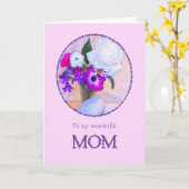 お母さん母さんの花の日絵を描記。 カード (黄色い花)