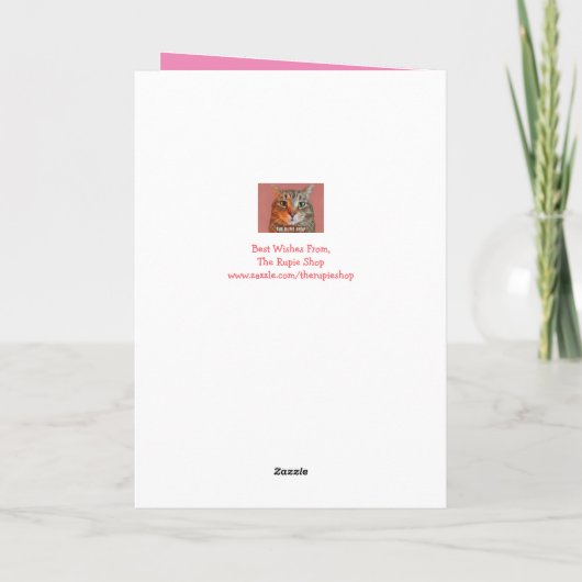 お母さん猫と花バレンタイン シーズンカード (裏面)