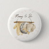 お母さん甘い赤ちゃん服男女兼用 缶バッジ (正面)