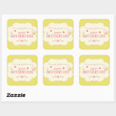 お母さん用の挨拶カード スクエアシール (シート)
