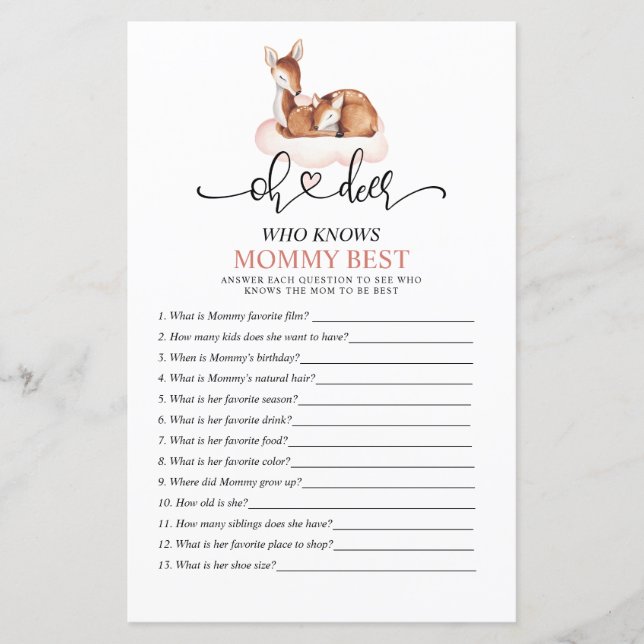 お母さん知っている鹿ピンク最高のベビーゲーム (正面)