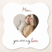 お母さん私のヒーロー紙コースター飲み物 ペーパーコースター (正面)