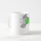 お母さん私の母モトクロスバイクもしくは自転車に乗る人レーシングレーサー コーヒーマグカップ (正面左)