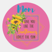 お母さん私は太陽が大好きなの太陽が好き ラウンドシール (正面)