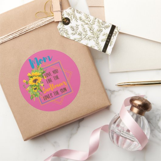 お母さん私は太陽が大好きなの太陽が好き ラウンドシール (ギフト)