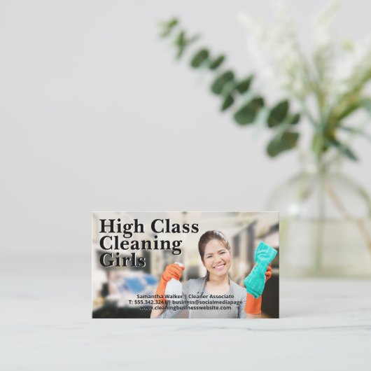 お母さん笑顔 名刺 (スタンド正面)