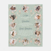 お母さん素晴らしおばあちゃんフローラ逃げる フリースブランケット (正面)