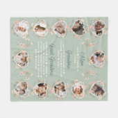 お母さん素晴らしおばあちゃんフローラ逃げる フリースブランケット (正面(横))