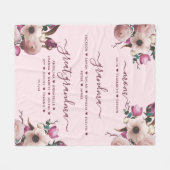 お母さん素晴らしおばあちゃん&名前フローラ フリースブランケット (正面(横))