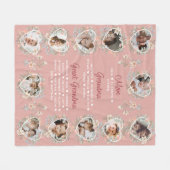 お母さん素晴らしおばあちゃん&名前フローラ フリースブランケット (正面(横))