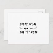 お母さん素晴らしは「F」という言葉のことわざをおもしろい言う ポストカード (正面/裏面)