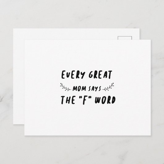 お母さん素晴らしは「F」という言葉のことわざをおもしろい言う ポストカード (正面/裏面)