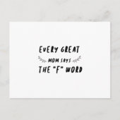 お母さん素晴らしは「F」という言葉のことわざをおもしろい言う ポストカード (正面)