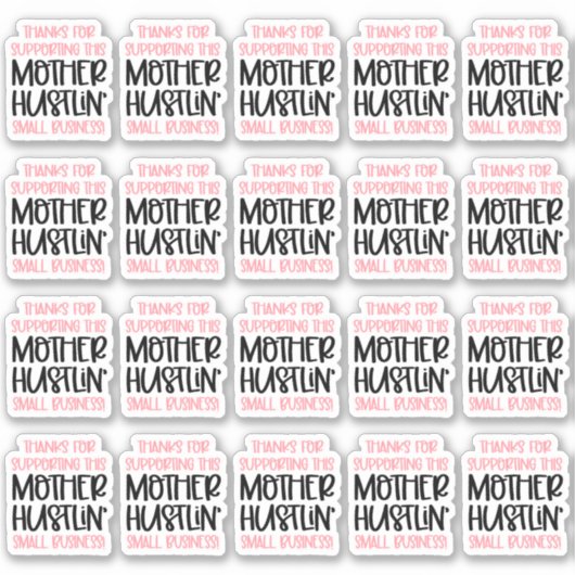 お母さん繁盛のお手伝いありがとう シール (正面)