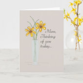 お母さん考えお二人の花瓶 カード (黄色い花)