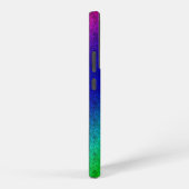 お母さん花柄グリーンブルー SAMSUNG GALAXYケース (右側面)