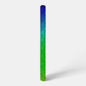 お母さん花柄グリーンブルー SAMSUNG GALAXYケース (左側面)