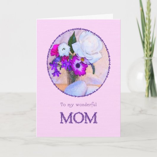 お母さん花絵を描の誕生日。 カード (正面)