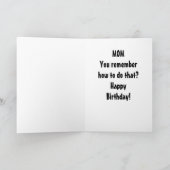 お母さん誕生日リラックスのユーモアを覚えてる? カード (内部)
