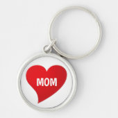 お母さん赤大ハートモダンかわいいグラフィック  キーホルダー (正面)