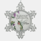 お母さん追悼会遠くに行 スノーフレークピューターオーナメント (正面)