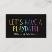 お母さん遊び場の呼び出しカーカラフルドを持とう 名刺 (正面)