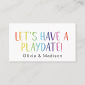 お母さん遊び場の呼び出しカーカラフルドを持とう 名刺 (正面)