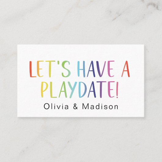 お母さん遊び場の呼び出しカーカラフルドを持とう 名刺 (正面)