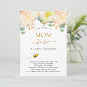 お母さん黄色いフローラかわいい赤ちゃんシャワー 招待状 (スタンド正面)