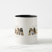 お母さん3人の写モダンエレガント真黒クリームの母の日 マグカップ (中央)