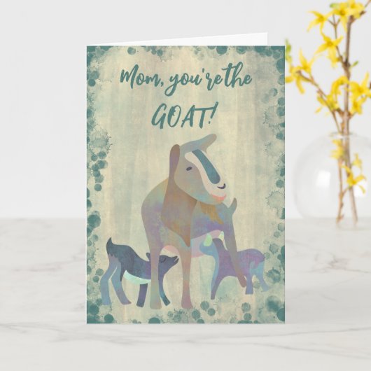 お母さん、あなたはヤギおもしろいの母の日 カード (黄色い花)
