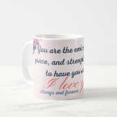 お母さん、あなたは愛の体現だ コーヒーマグカップ (正面左)