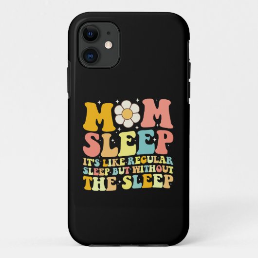 お母さん+おやすみ+面白い+母の日+グルーヴィー+レトロ Case-Mate iPhoneケース (裏面)
