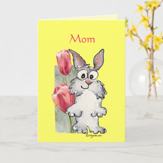 お母さん – かわいいお母さんの日のカード カード (黄色い花)