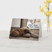 お母さん****の日****おめでとうPUG PUP カード (黄色い花)