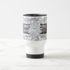 お母さん|の母の日のデイジーの《写真》ぼけ味のための4つの写真のコラージュ トラベルマグ