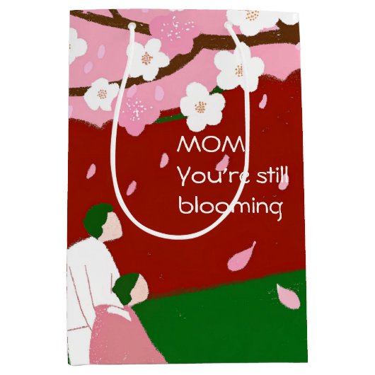 お母さん、まだ咲いてるよ ミディアムペーパーバッグ (正面)